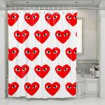 comme des garcons play red logo shower curtains 0