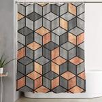 concrete and copper cubes shower curtain 0