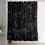 constellation map black shower curtain 0