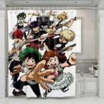 contrast my hero academia band music shower curtains 0