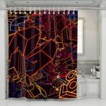 cool colorful neon light retro shower curtains 0
