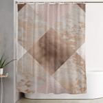 copper and blush rose gold marble gingham shower curtain 0