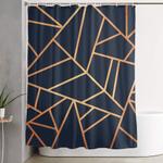 copper and midnight navy shower curtain 0