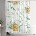 coral peach garden shower curtain 0