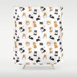corgi pawty shower curtain 0