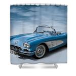 corvette blues shower curtain 0