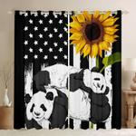 coupla panda sleeping sunflower hippie usa flag window curtain pandas blackout window curtains 100 polyester 41 7 107 9 0