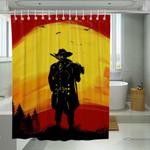 cowboy paint red dead redemption 2 shower curtains 0