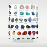 crystals gemstones identification shower curtain 0