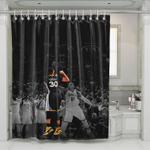 curry front of monochrome nba shower curtains 0