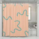 curves line green pattern shower curtains 0