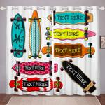 customized name skateboard time sports fans window curtain skateboarding blackout window curtains 100 polyester 41 7 107 9 0