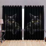 cute black cat on the night window curtains kitten cat lovers halloween gift blackout window curtains 100 polyester 417 1079 1 0
