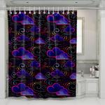 cute clouds in midnight shower curtains 0