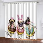 cute dogs curtains blackout window treatments drapes for room decoration 0