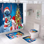 cute sitch happy christmas bathroom sets shower curtain sets 0