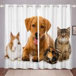 cutest pet golden retriever puppy kitty window curtain bunny guinea blackout window curtains 100 polyester 41 7 107 9 0