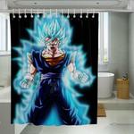 cyan super saiyan goku shower curtains 0