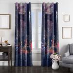 cyberpunk futuristic city window curtains 0