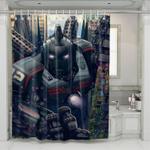 cyberpunk robbot steel game shower curtains 0
