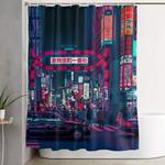 cyberpunk tokyo street shower curtain 0
