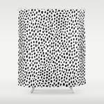 dalmatian spots black white shower curtain 0