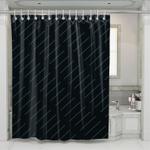 dark blue line array shower curtains 0