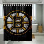 dark boston ruins logo shower curtains 0
