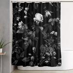 dark flower shower curtain 0