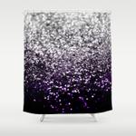 dark night purple black silver glitter 1 shiny decor art shower curtain 0