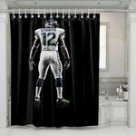 dark seahawks player nfl shower curtains 0
