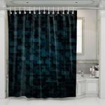 deep of field dark blue square shower curtains 0