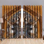 deer in the jungle leather pattern print blackout curtains hunting style gift blackout window curtains 100 polyester 417 1079 1 0