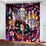 demon slayer curtains blackout window treatments drapes for room decoration 0