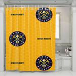 denver nuggets logo hexagon yellow shower curtains 0
