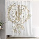 desert cactus dreamcatcher in gold shower curtain 0