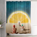 desert moonlight meditation shower curtain 0