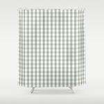 desert sage grey green and white gingham check shower curtain 0