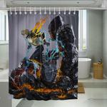 detail genos above the rock shower curtains 0