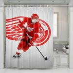 detroit red wings action shower curtains 0