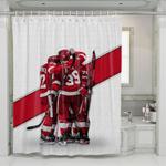 detroit red wings celebration shower curtains 0