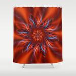 digital flower orange no 3 shower curtain 0