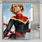 digital painting captain marvel shower curtains 0