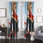 digital painting captain marvel window curtains 0