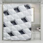 dimension monochrome square twirl shower curtains 0