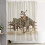 dino rodeo shower curtain 0
