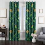 dinosaurs and forest green window curtain 0