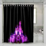 disney castle holiday night lights shower curtains 0