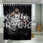 distort kyrie irving white jersey cavs shower curtains 0