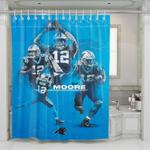 dj moore from carolina panthers nfl player shower curtains 0
